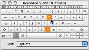 keyboard shortcut for degree symbol mac